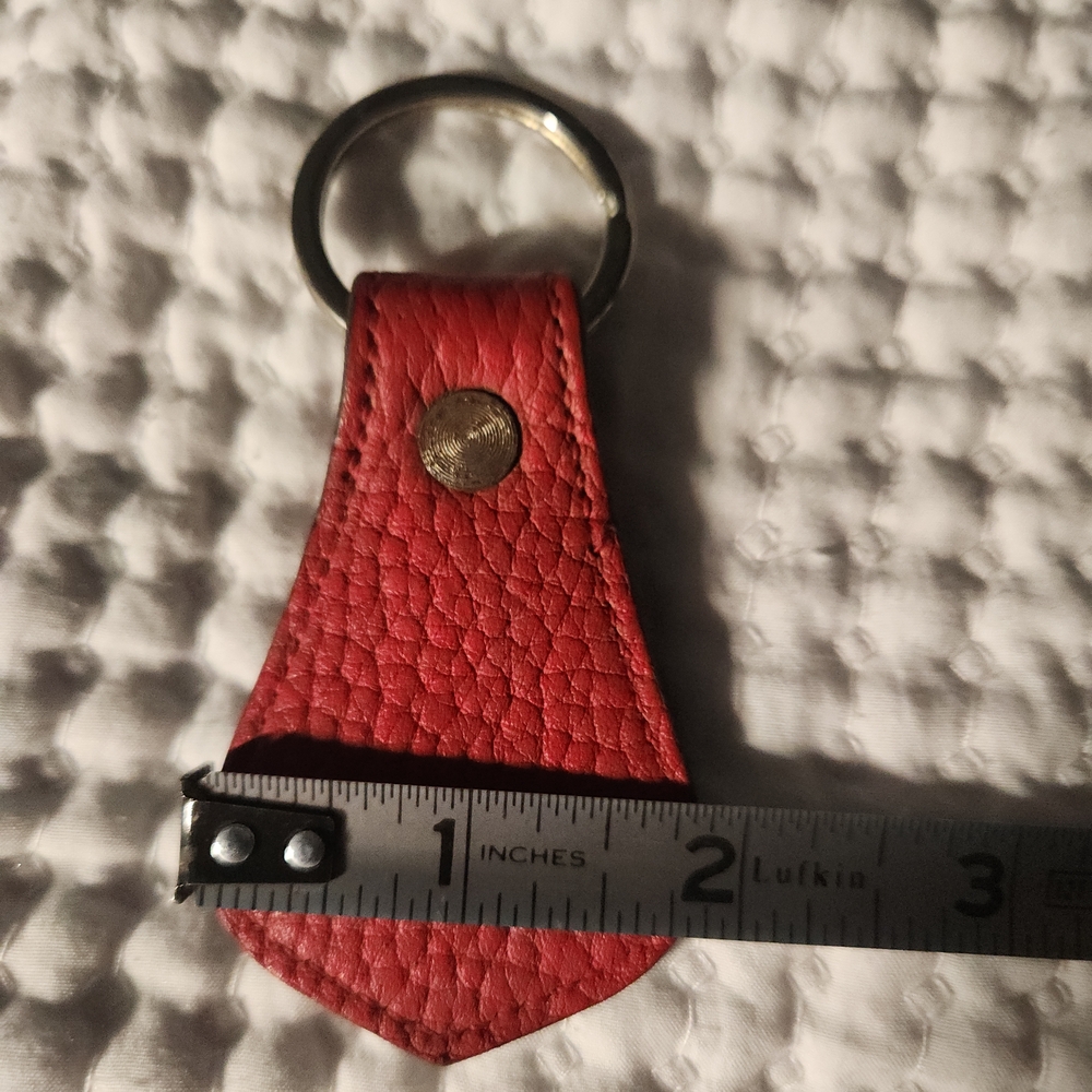 Dooney & Bourke Red Leather Keychain with Gold Accent - Picture 3 of 4
